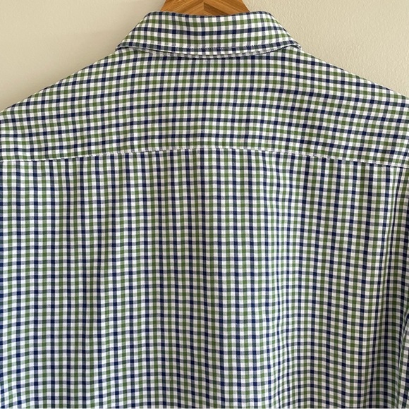 Tom James Men's Button Up Shirt Blue/Green Checkered Pattern Size Medium - Picture 2 of 11